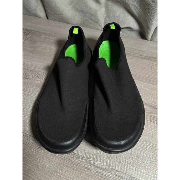 Oofos OOmg Low Recovery Shoe Mens 10 Womens 12 Black Lime Green EU 43 Slip On main image 8